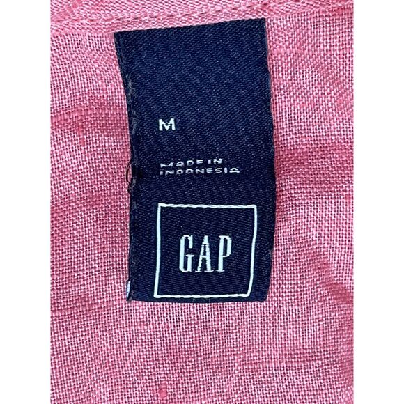 Gap Women's M Pink Blouse Top Linen Tank Pullover Sleeveless Summer Cocktail - Picture 3 of 8